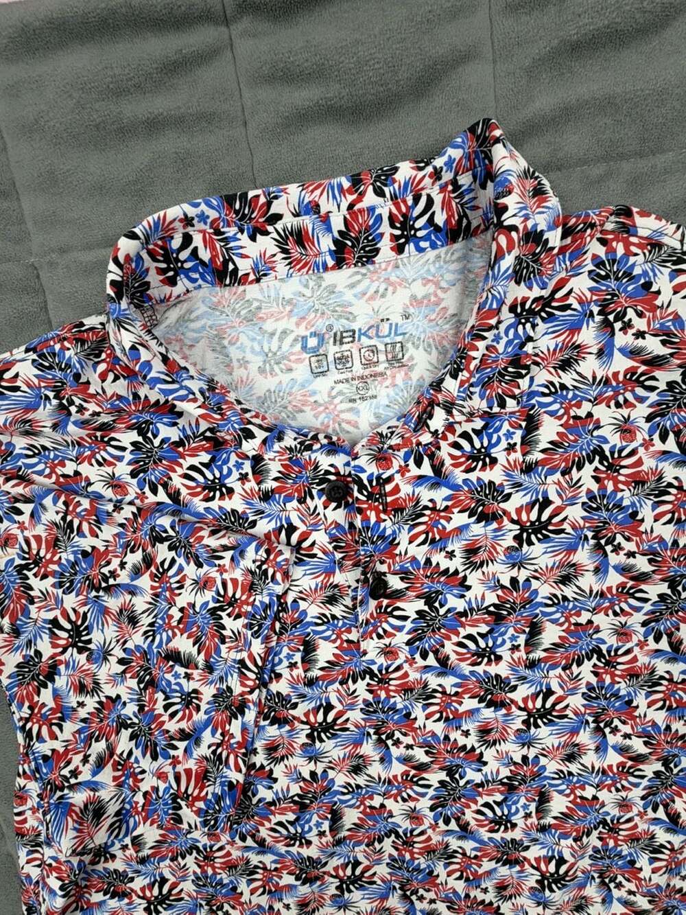 IBKUL Men's Short Sleeve Floral Performance Golf Polo Shirt Mens Size XXL